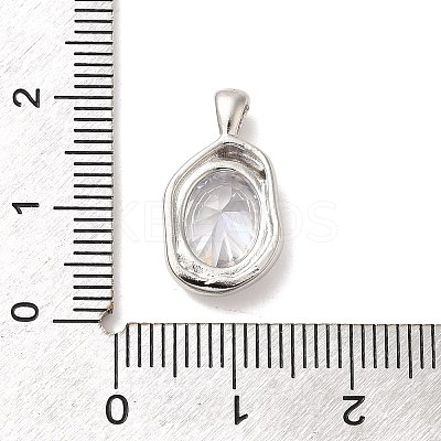Platinum Brass Micro Pave Cubic Zirconia Pendants KK-U031-02P-01-1