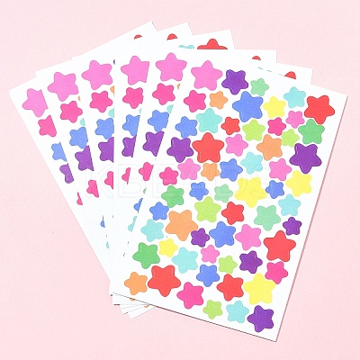 4 Bags Star Pattern DIY Paper Picture Stickers AJEW-FS0001-16-1