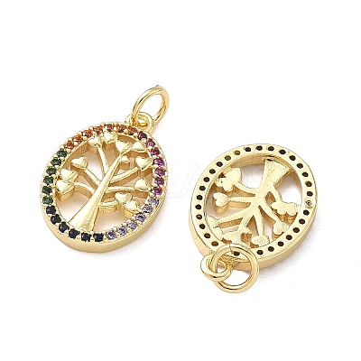 Brass Micro Pave Cubic Zirconia Pendants KK-F930-11G-1