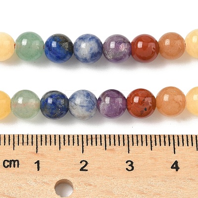Chakra Natural Mixed Gemstone Beads Strands G-P574-A03-6mm-1