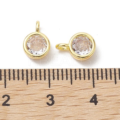 Brass Micro Pave Clear Cubic Zirconia Pendants X-KK-K360-13G-1