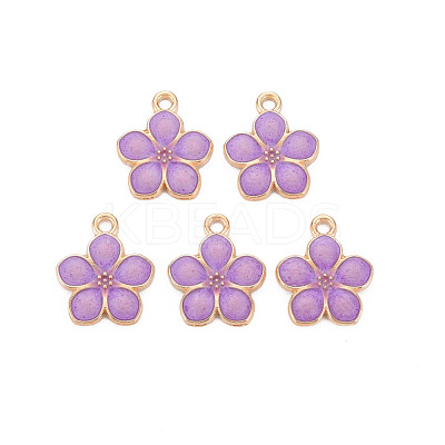 Light Gold Plated Alloy Enamel Pendants ENAM-R136-17G-1