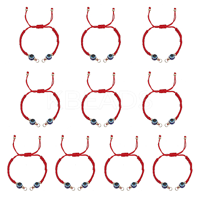 10Pcs Adjustable Braided Nylon Thread Link Bracelet Making AJEW-CA0003-89-1