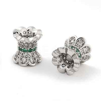 Brass Micro Pave Clear Cubic Zirconia Beads KK-P271-39B-01-1