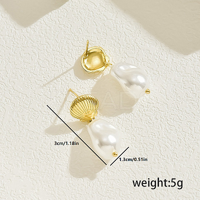 Elegant Brass Dangle Stud Earrings AI3565-1-1