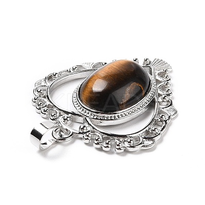 Natural Tiger Eye Pendants G-I322-04P-10-1
