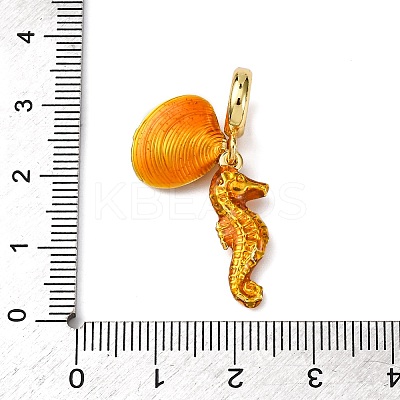 Brass Enamel European Dangle Charms KK-C119-01A-1