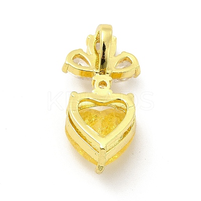 Brass Micro Pave Clear Cubic Zirconia Pendants KK-I695-070G-02-1