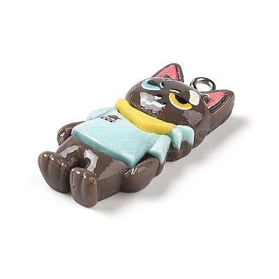 Opaque Resin Cat Pendants RESI-S399-07D-1