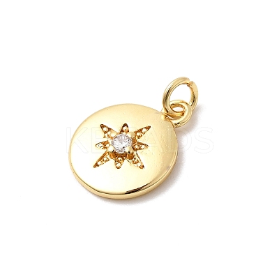 Brass Micro Pave Cubic Zirconia Pendants X-KK-Z135-05G-03-1