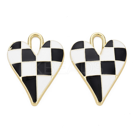 Rack Plating Alloy Enamel Pendants ENAM-T015-014D-NR-1