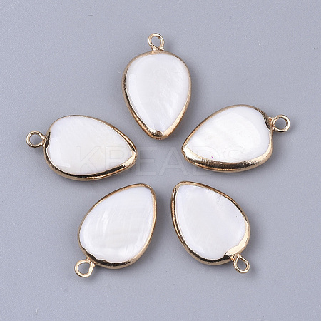 Edge Plated Freshwater Shell Pendants SHEL-S276-37-1