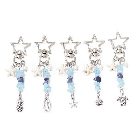 Ocean Alloy Pendant Decorations HJEW-JM04838-1