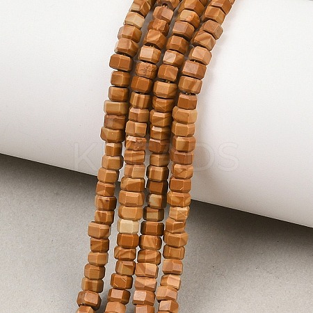 Natural Yellow Wood Lace Stone Wooden Jasper Beads Strands G-G345-C13-2x4mm-1