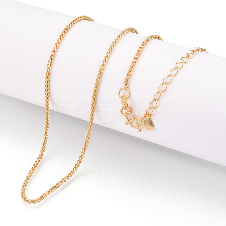 Brass Wheat Chain Necklaces NJEW-N054-08G-1