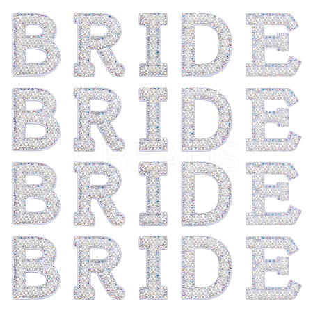 Rhinestone with Plastic Pearl Cloth Embroidery Sew on Appliques PATC-WH0008-142D-1