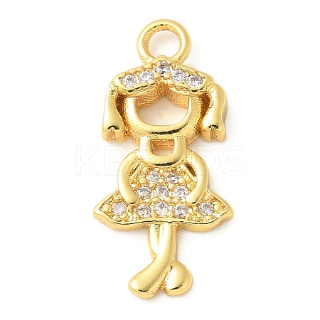 Brass Micro Pave Cubic Zirconia Pendants KK-U053-16G-1