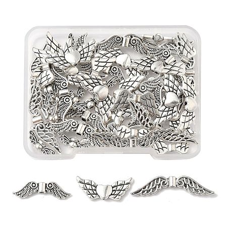 50Pcs 5 Styles Tibetan Style Alloy Beads TIBEB-FP0001-05-1