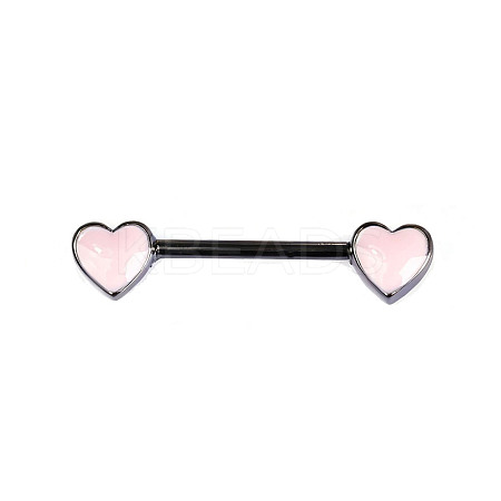 Brass Enamel Pink Heart Barbell Nipple Rings FS-WGE2017-05-1