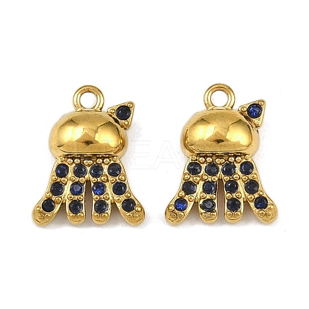 304 Stainless Steel Rhinestone Charms STAS-H242-05G-07-1