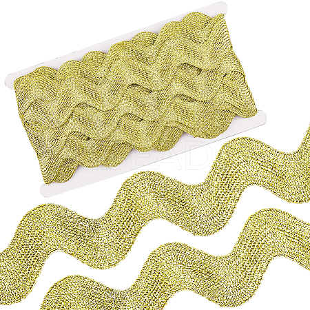 10 Yard Metallic Polyester Wavy Fringe Trim Ribbon SRIB-GF0001-38R-1