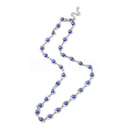 Evil Eye Plastic Link Chain Necklace NJEW-H169-03P-02-1