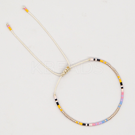 Bohemian Style Glass Seed Beads Braided Beads Bracelets for Women MZ6690-10-1