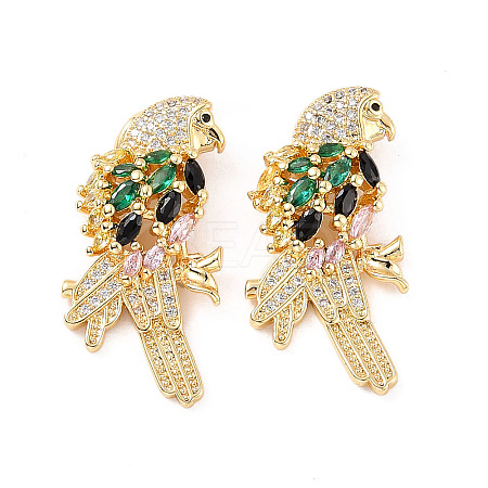Rack Plating Brass Micro Pave Cubic Zirconia Pendants LS-ZIRC-C035-01G-01-1