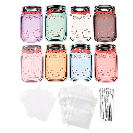 48Pcs DIY Valentine's Day Card Craft Kits PW-WG68080-01-1