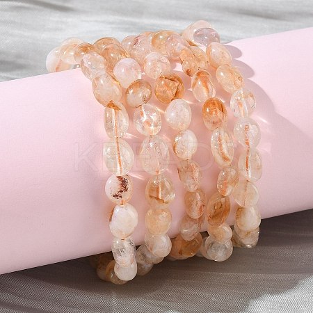 Natural Citrine Beads Stretch Bracelets for Women BJEW-Z158-02A-01-1