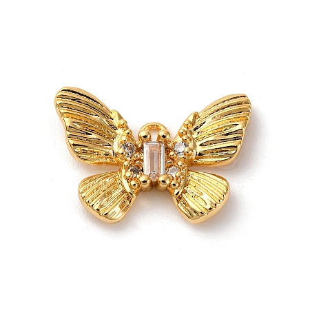 Brass Micro Pave Cubic Zirconia Charms KK-F898-07G-1