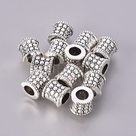 Antique Silver Tone Large Hole Tibetan Silver Column European Beads X-LFH10273Y-NF-1