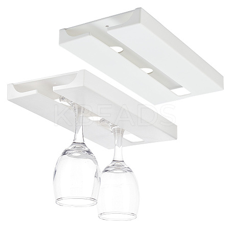 2Pcs Under Cabinet Mount Acrylic Stemware Organizer Holder ODIS-WH0030-19-1