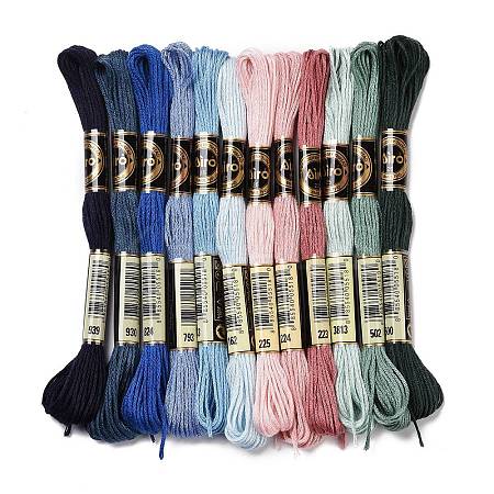 12 Skeins 12 Colors 6-Ply Polyester Embroidery Floss OCOR-M009-01B-17-1