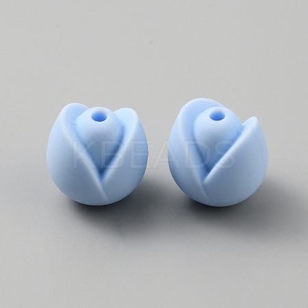 Flower Food Grade Eco-Friendly Silicone Beads LS-SIL-WH0013-47D-1