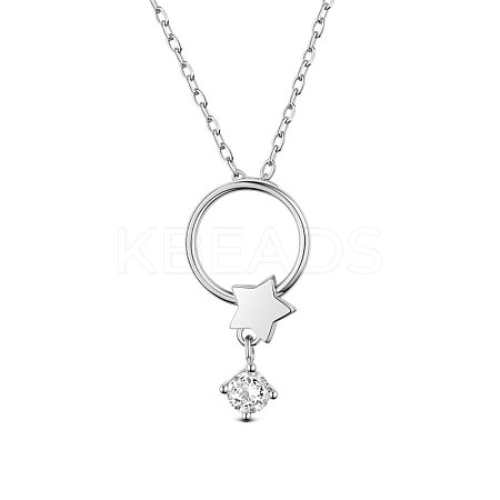 SHEGRACE Rhodium Plated 925 Sterling Silver Pendant Necklaces JN810A-1