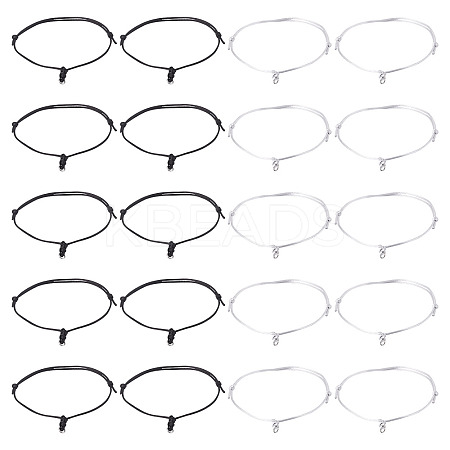 20Pcs 2 Colors Adjustable Nylon Cord Bracelet Making BJEW-TA00674-1