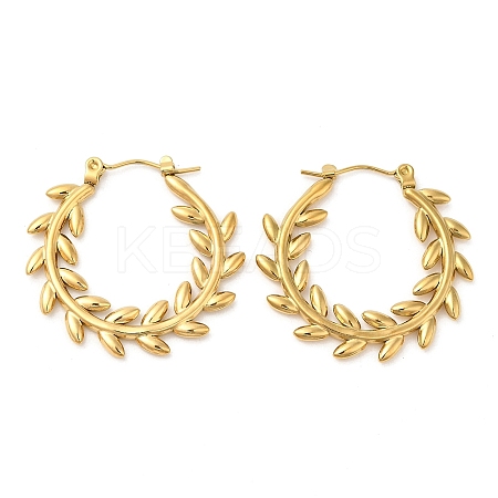 Ion Plating(IP) 304 Stainless Steel Hoop Earrings for Women STAS-D084-21G-1