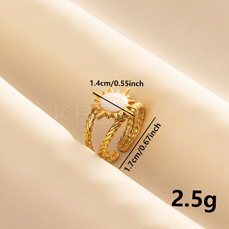 Stylish Sun Enamel Open Cuff Ring CL1011-2-1