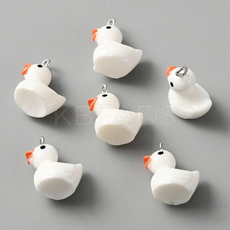 Opaque Resin Pendants RESI-WH0029-12P-04-1