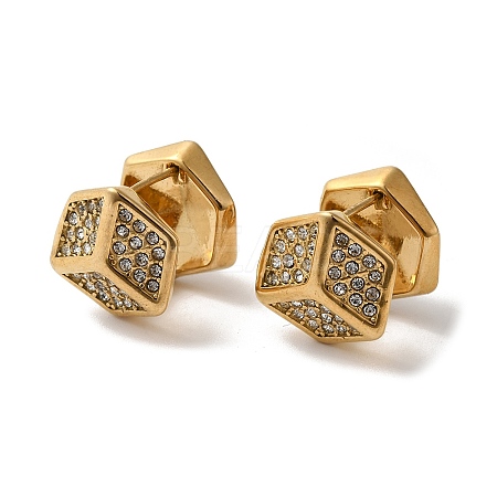 Stainless Steel with Rhinestone Hoop Earrings for Women EJEW-C110-17G-01-1