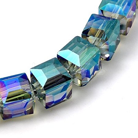 Electorplated Glass Beads EGLA-E006-3J-1