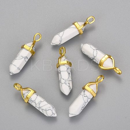 Synthetic Howlite Double Terminated Pointed Pendants G-G902-C01-1