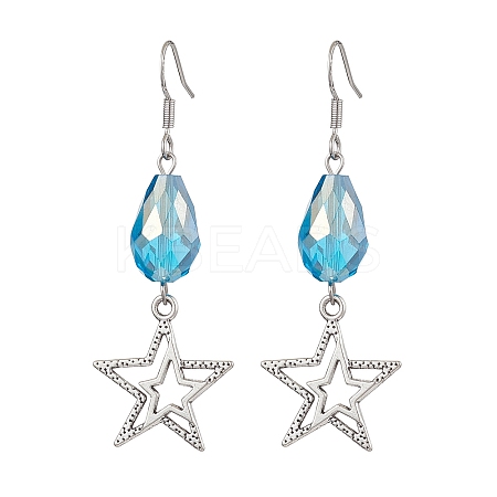Alloy Star Dangle Earrings EJEW-JE05873-1