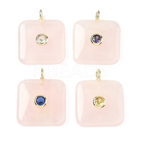 Natural Rose Quartz Pendants G-H318-02G-03-1