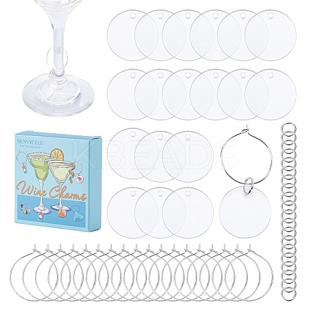 DIY Blank Wine Glass Charm Making Kit DIY-SC0023-62C-1