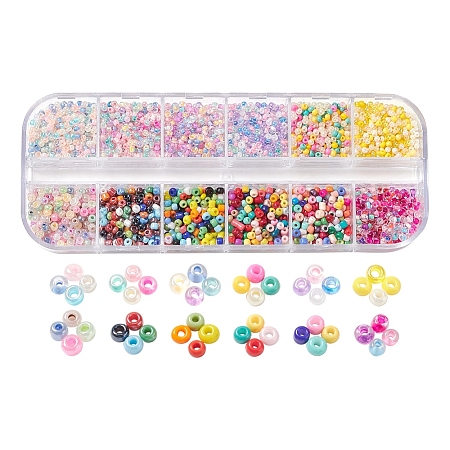 12 Style 12/0 Glass Seed Beads SEED-YW0001-49D-1