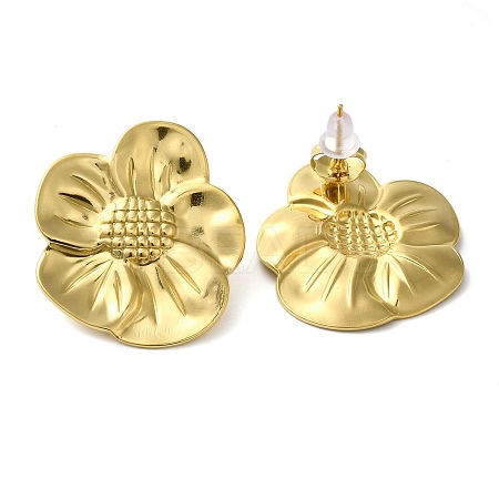 304 Stainless Steel Stud Earrings for Women LS-EJEW-U001-01G-02-1