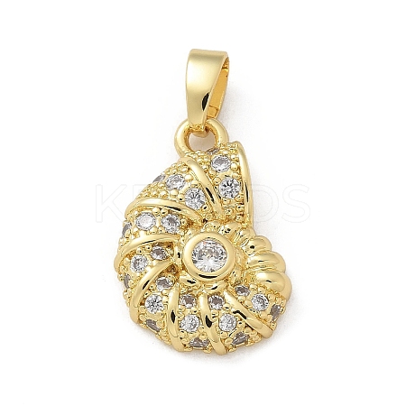 Brass Micro Pave Clear Cubic Zirconia Pendants KK-M300-03G-02-1