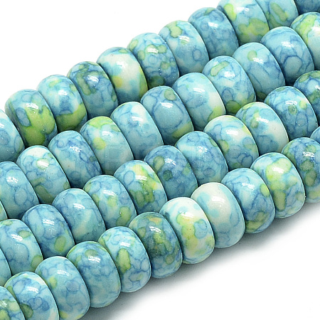 Synthetic Ocean White Jade Beads Strands G-S257-5x10mm-07-1